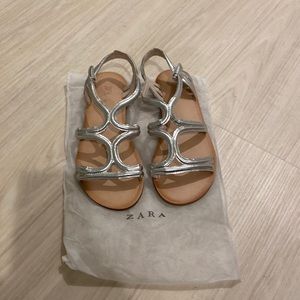 Zara girls Metallic silver sandals